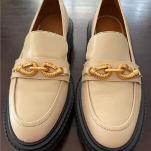 Tory Burch Jessa lug sole loafers with gold equestrian hardware